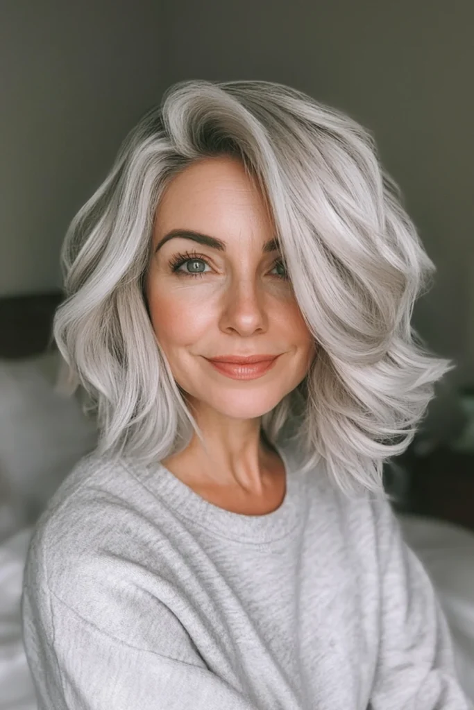 10 Short Hairstyles for Older Women with Thick Hair 8 Wavy Bob
