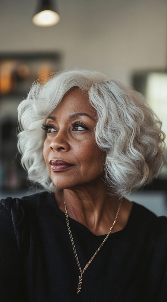 10 Timeless Bob Hairstyles for Older Women 10 Wavy Platinum Bob