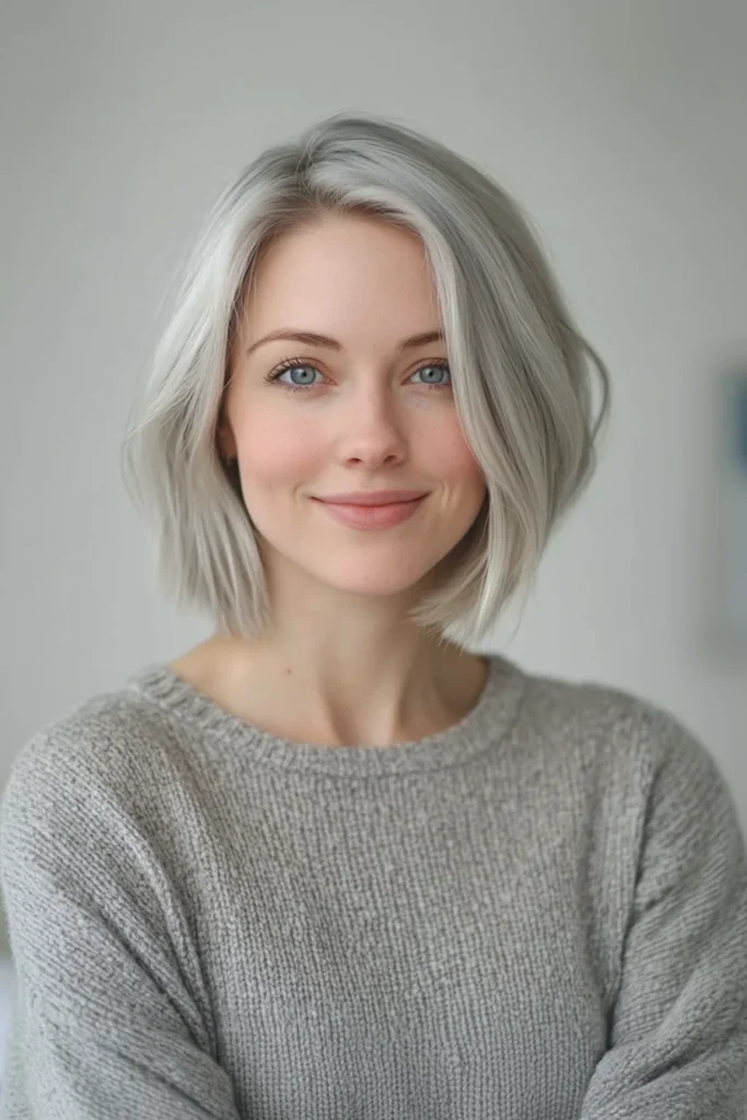10 Stylish Bob Hairstyles for Thin Hair 7 Wispy Bob in Silver Ash Blonde