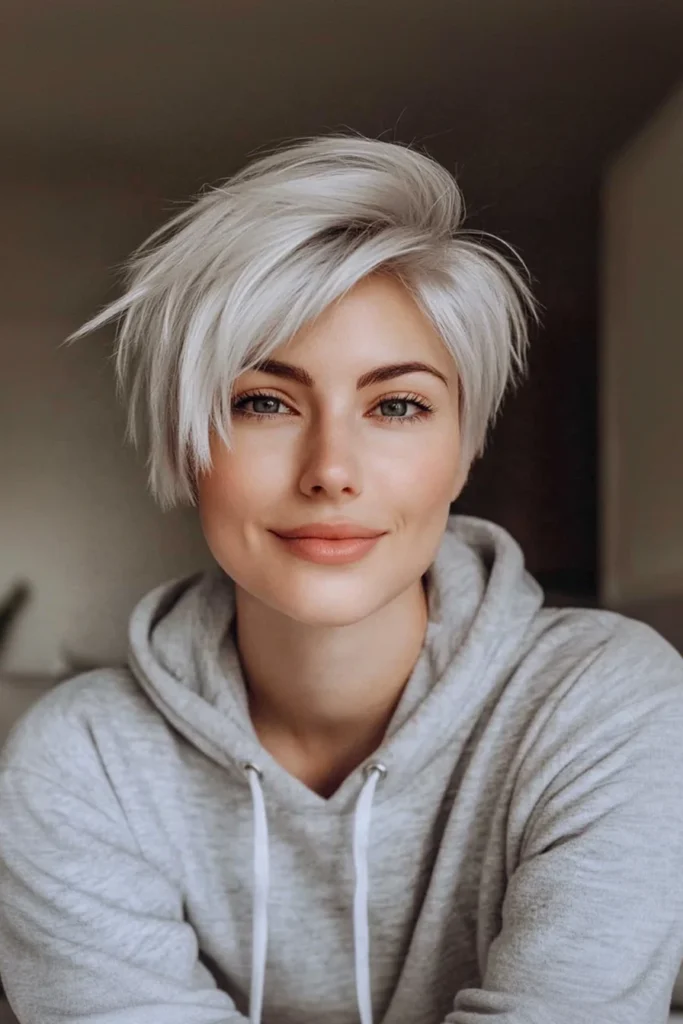 10 Trending Hairstyles For Thin Straight Hair 3 Wispy Pixie Cut - Icy Platinum