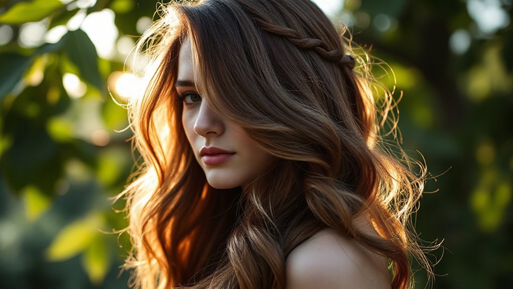 natural long hair styling