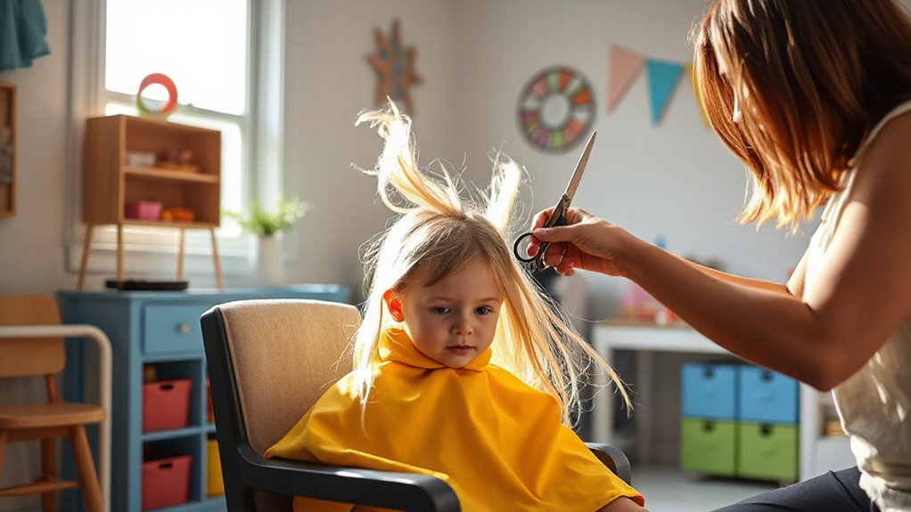 safe children s hair cutting